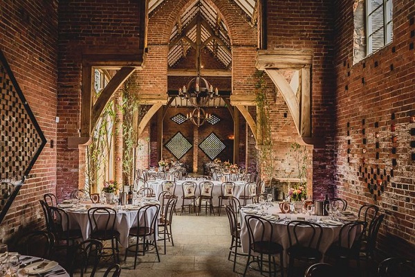 Shustoke Farm Barns decorated for a wedding reception