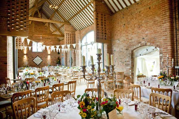 Swallows Nest Barn decorated fr a wedding reception